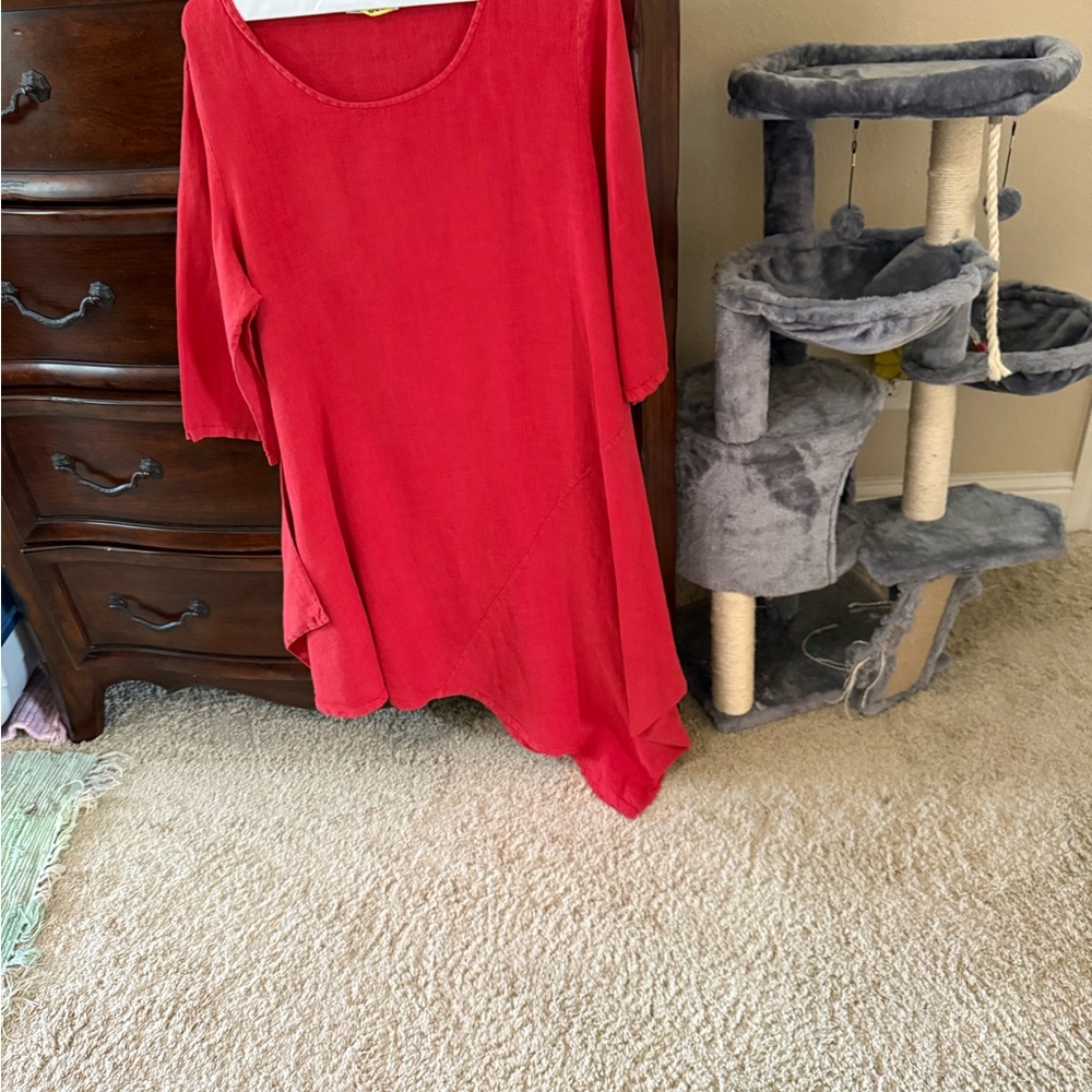 bryn Walker Vibrant Red Tunic Top
